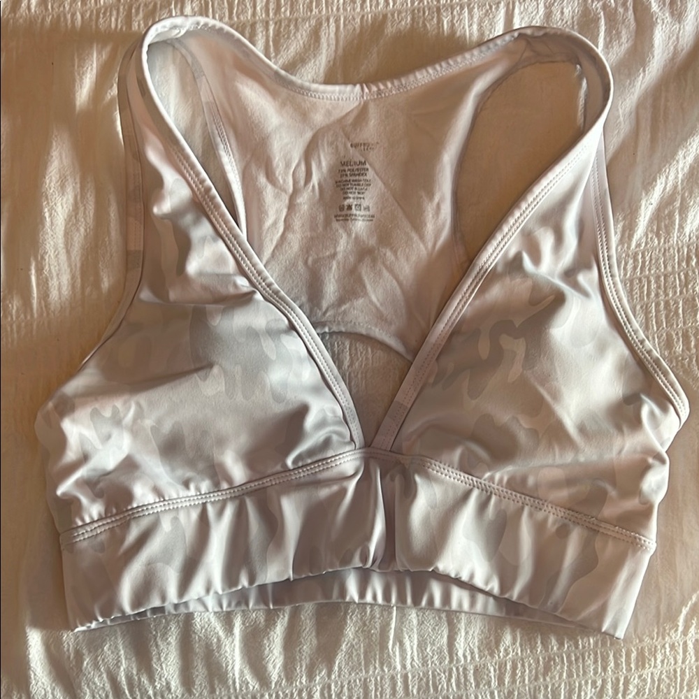 White Camouflage Sports Bra